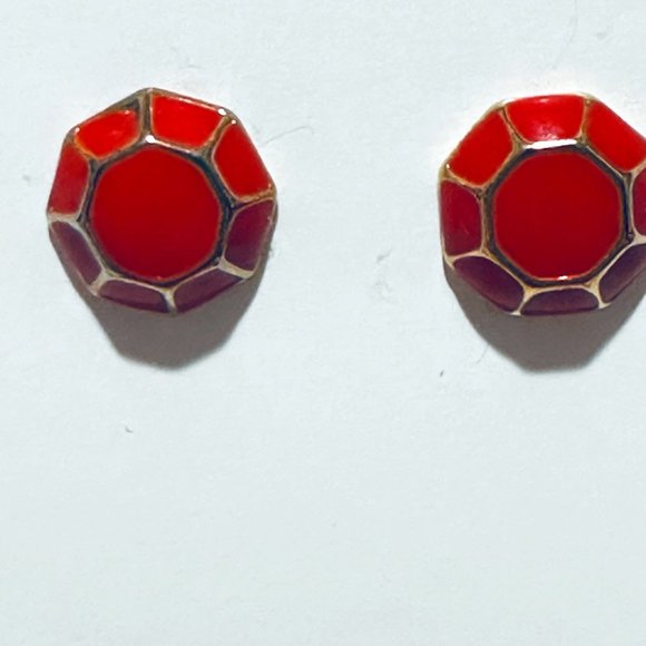 kate spade - JewelBar stud post earrings in gold and Radish(fuchsia/pink) - Picture 2 of 4